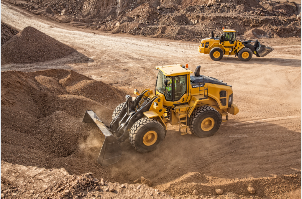 Quarry work with heavy machinery. Copyright belongs to Volvo